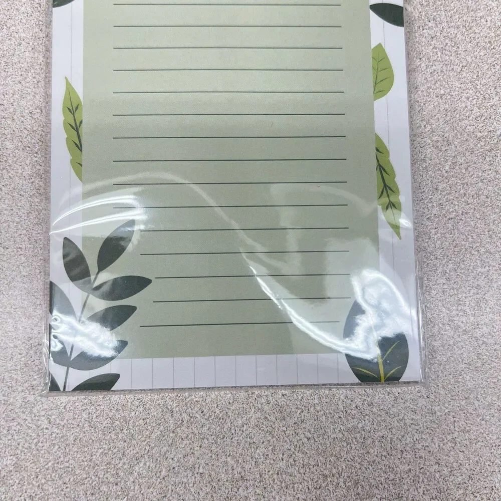 NEVER STOP GROWING Notepad List Pad Magnetic Lined Leaf Houseplants Botanical